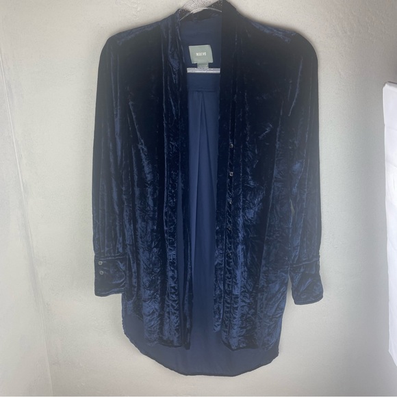 Mauve velvet button front blouse - Picture 9 of 14